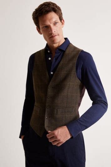 Moss 1851 Tailored Fit Green Multi Check Jacket