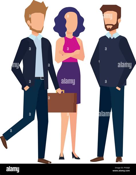 Elegant Business People Avatars Characters Vector Illustration Design
