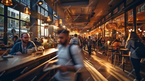 Premium Ai Image A Busy Coffee Shop Scene Exhibiting The Excitement