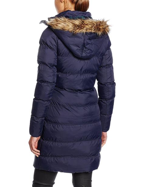 New Ladies Long Faux Fur Collar Quilted Puffer Winter Coat Hooded Parka Jacket Ebay