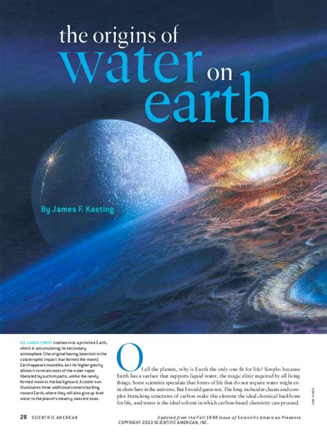 Pdf The Origin Of Water On Earth Alejandra Medina Rodríguez