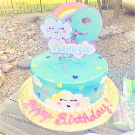 Cloud 9 Rainbow Cake Topper Rainbow Party Decorations Etsy In 2021
