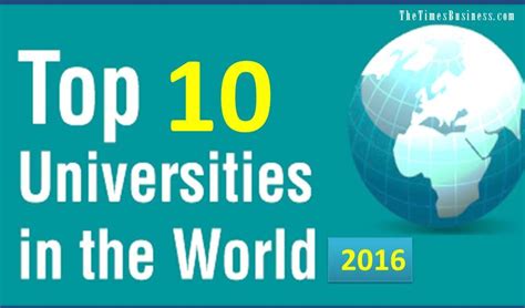 The Top 10 Global Universities 2016 Best Education Worlds Top