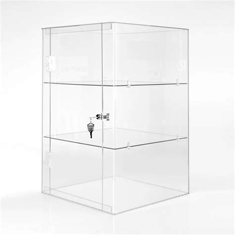 Clear Acrylic Counter Display Case Locking Cabinet With Shelf Options