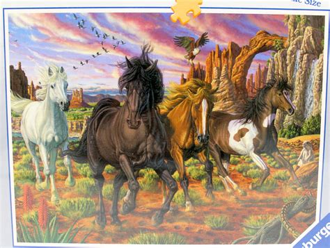Get the perfect weekend project from us. Ravensburger 500 Piece Jigsaw Puzzle Horses in the Canyon ...