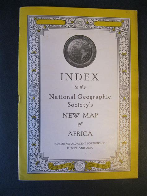 Index To The National Geographic Societys New Map Of Africa Along With