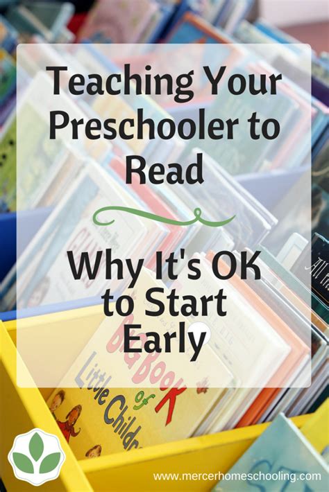 Teaching Your Preschooler To Read Why Its Ok To Start Early Mercer
