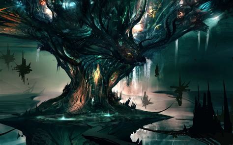 Fantasy Art Sci Fi Landscapes Magic Trees House Islands Dream Wallpaper