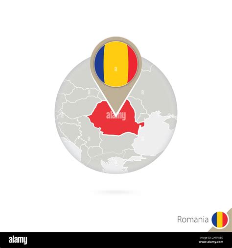 Romania Map And Flag In Circle Map Of Romania Romania Flag Pin Map