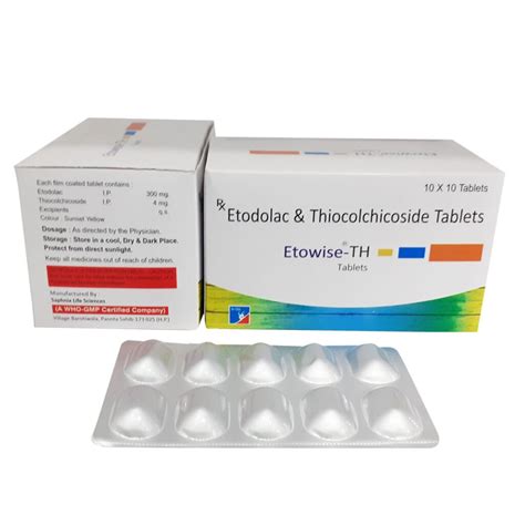 Etodolac 300 Mg Thiocolchicoside 4mg Tablets