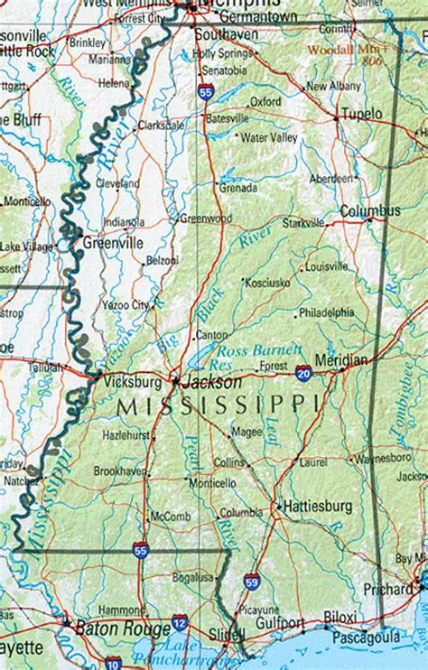Mississippi Map And Mississippi Satellite Images