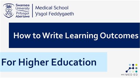How To Write Learning Outcomes For Higher Education Youtube