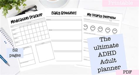 The Ultimate Adult Adhd Planner 52 Pages Instant Download Etsy