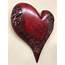 Wooden Heart Red 5th Wedding Anniversary Gift Wood Carving Present