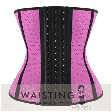 Buy A High Quality Pink 9 Steel Bone Breathable Gym Latex Waist Trainer