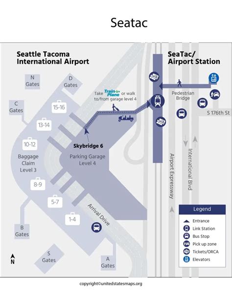 Seatac Airport Map Seattle Tacoma Airport Map Terminals