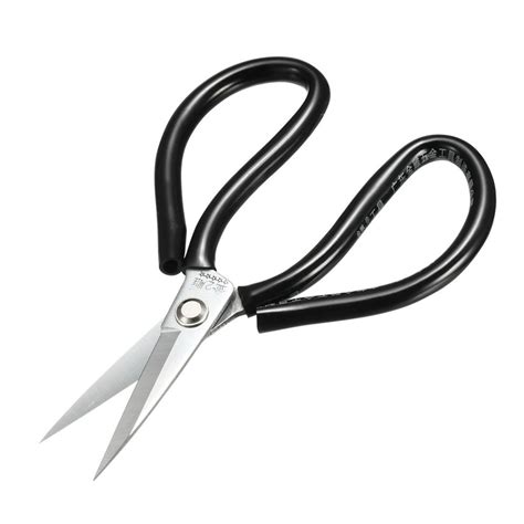 Curved Blades 190mm Length Alloy Steel Leather Scissors Soft Rubber