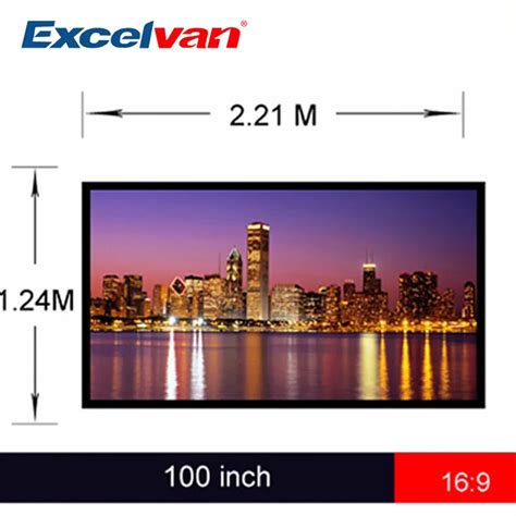 excelvan 120 16 9 wall mount projection projector screen 4k 1080p theater movie tv and video