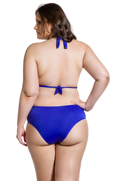 Plus Size Cobalt Blue Bikini With Underwired Balconette Top Classic