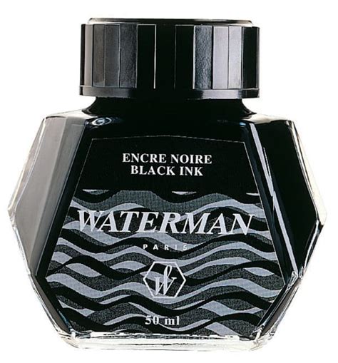 Waterman Fountain Pen Ink Bottle 50ml Black Park Avenue Stationers