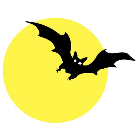 Moon With Bats Halloween Cartoon Clip Art