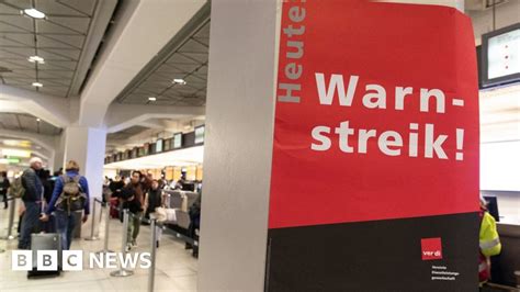 German Airport Strike Grounds Jets Bbc News