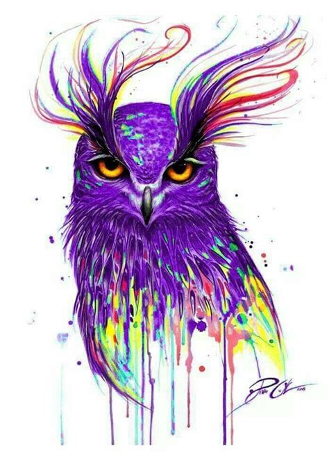 Purple Owl Painting And Drawing Owls Drawing Art Drawings Drawing Hair