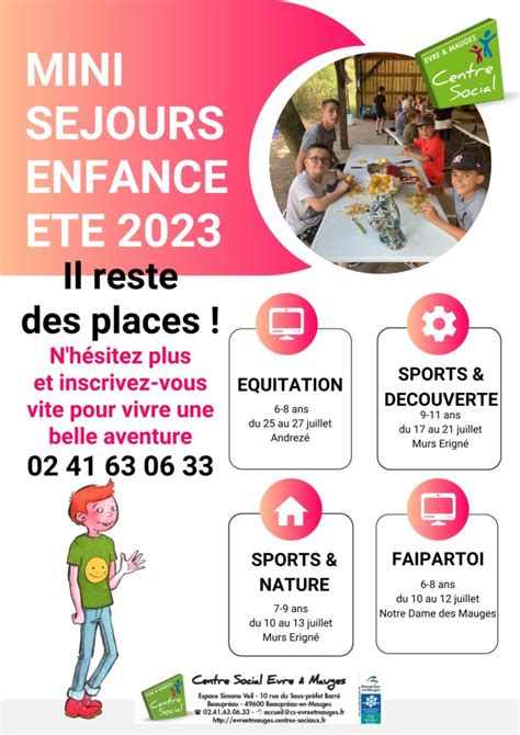 Mini Séjours Enfance Eté 2023 Centre Social Evre Et Mauges