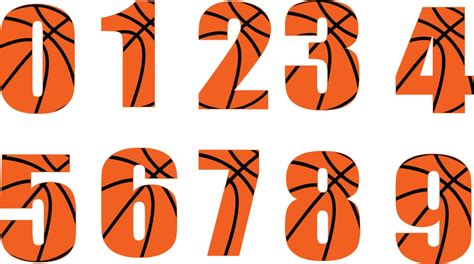 Basketball Numbers 0 9 Svg Dxf Vector Instant Digital