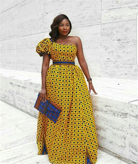 yellow african print dress off shoulder dress african print etsy