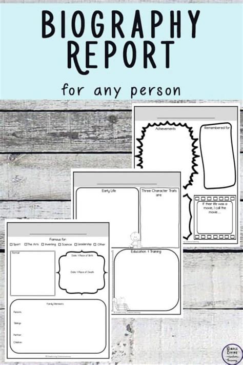 Biography Report Printables Homeschool Printables For Free