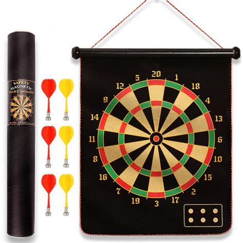 15 Inch Magnetic Roll Up Double Sided Dart Board And Target Game