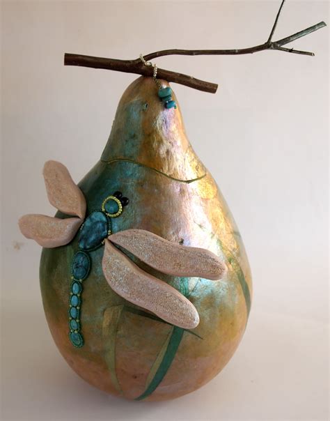 Kaarens Art And Author Blog Finished The Dragonfly Gourd To Mixed Reviews