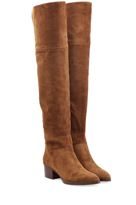 lyst chloé chloé over the knee suede boots camel in brown
