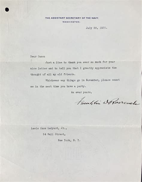 Franklin D Roosevelt And Eleanor Roosevelt Typed Signed Letters Beckett