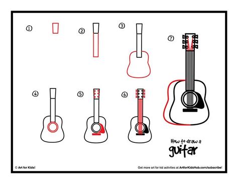 How To Draw A Guitar Art For Kids Hub Art For Kids Hub Art