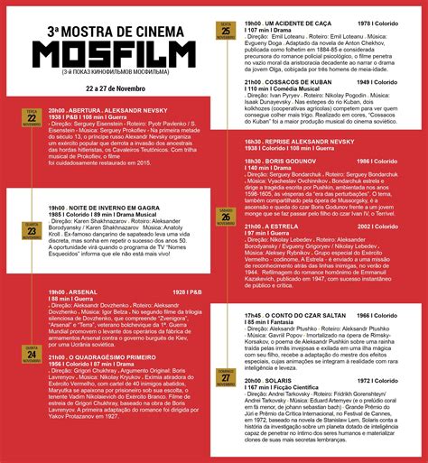 2211 à 2711 3ª Mostra De Cinema Mosfilm Em São Paulo Vertentes Do