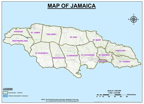 jamaica parishes map