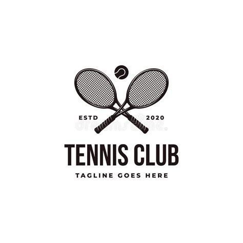 Vintage Tennis Logo Icon Vector Tennis Club Tournament Championship