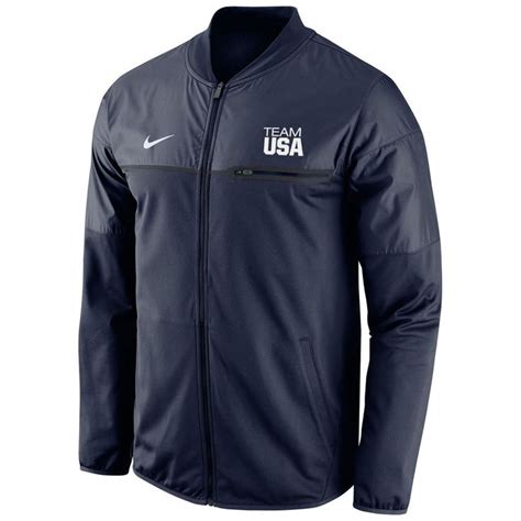 Team Usa Nike Elite Hybrid Perforamnce Full Zip Jacket Navy Jackets
