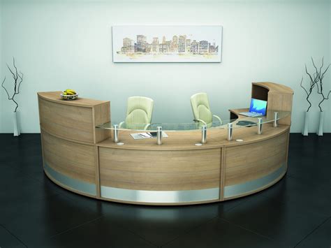 1200mm Curved Reception Desk Glass Shelf Avalon Online Reality