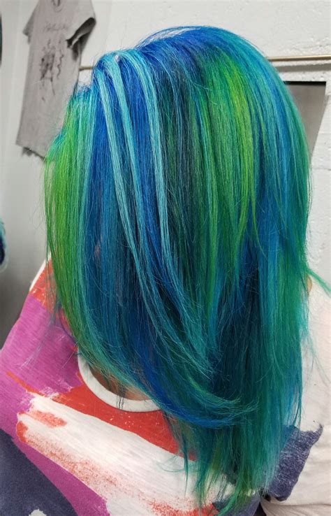 Mermaid Sea Inspired Hair Color Blue And Green Hair Color