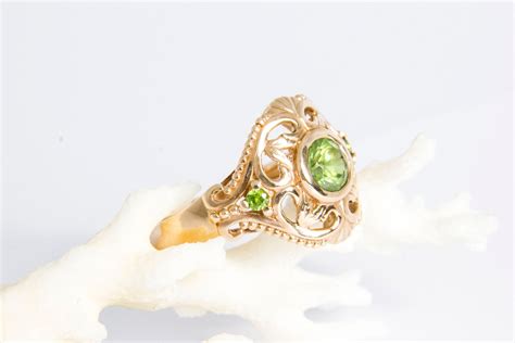 Royal Gold Ring Russian Natural Demantoid Green Garnet Ring Etsy