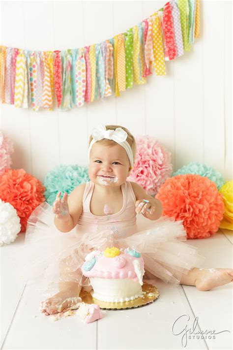 First Birthday Cake Smash Photography Baby Girl Gilmore Studios