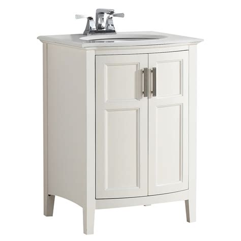 D bath vanity in pearl gray with cultured marble vanity top in white with white sink available in this collection. Simpli Home 4AXCVWNRW-24 Winston 24 inch Contemporary Bath ...