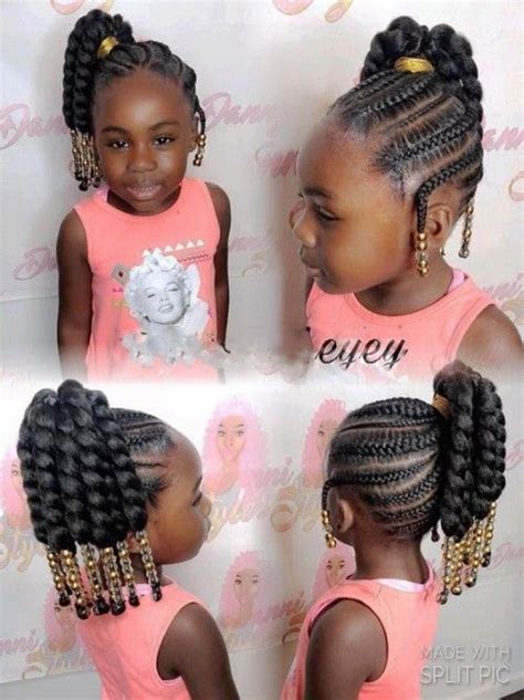 The hairstyle is chic and read also: 10 Best Braided Hairstyles For Kids With Beads - CRUCKERS