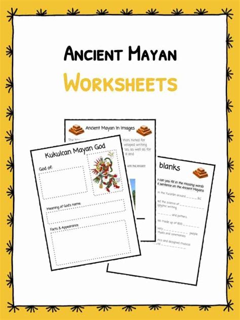 Ancient Mayan Worksheets And Facts Kidskonnect