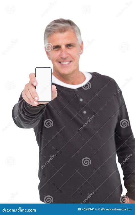 Casual Man Showing His Smartphone Stock Photo Image Of Technology
