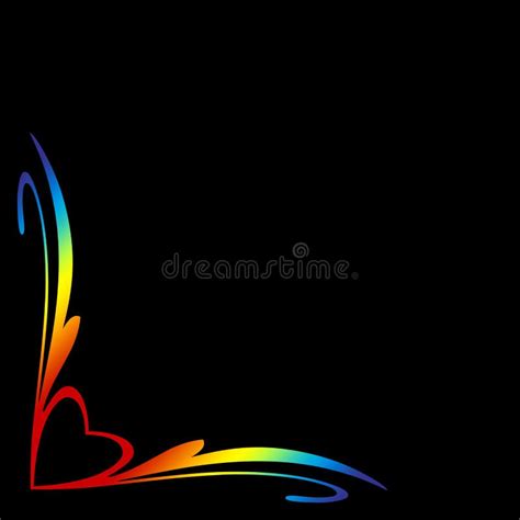 Rainbow Heart Border Stock Illustration Image Of Heartshapes 11195488