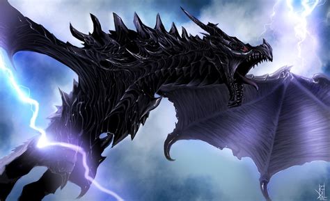 Alduin By Therisingsoul On Deviantart Skyrim Dragon Elder Scrolls V